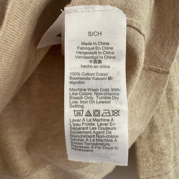 J. Crew Factory Cotton Teddie, heather light khaki, small. Fresh from drycleaner - Picture 8 of 14
